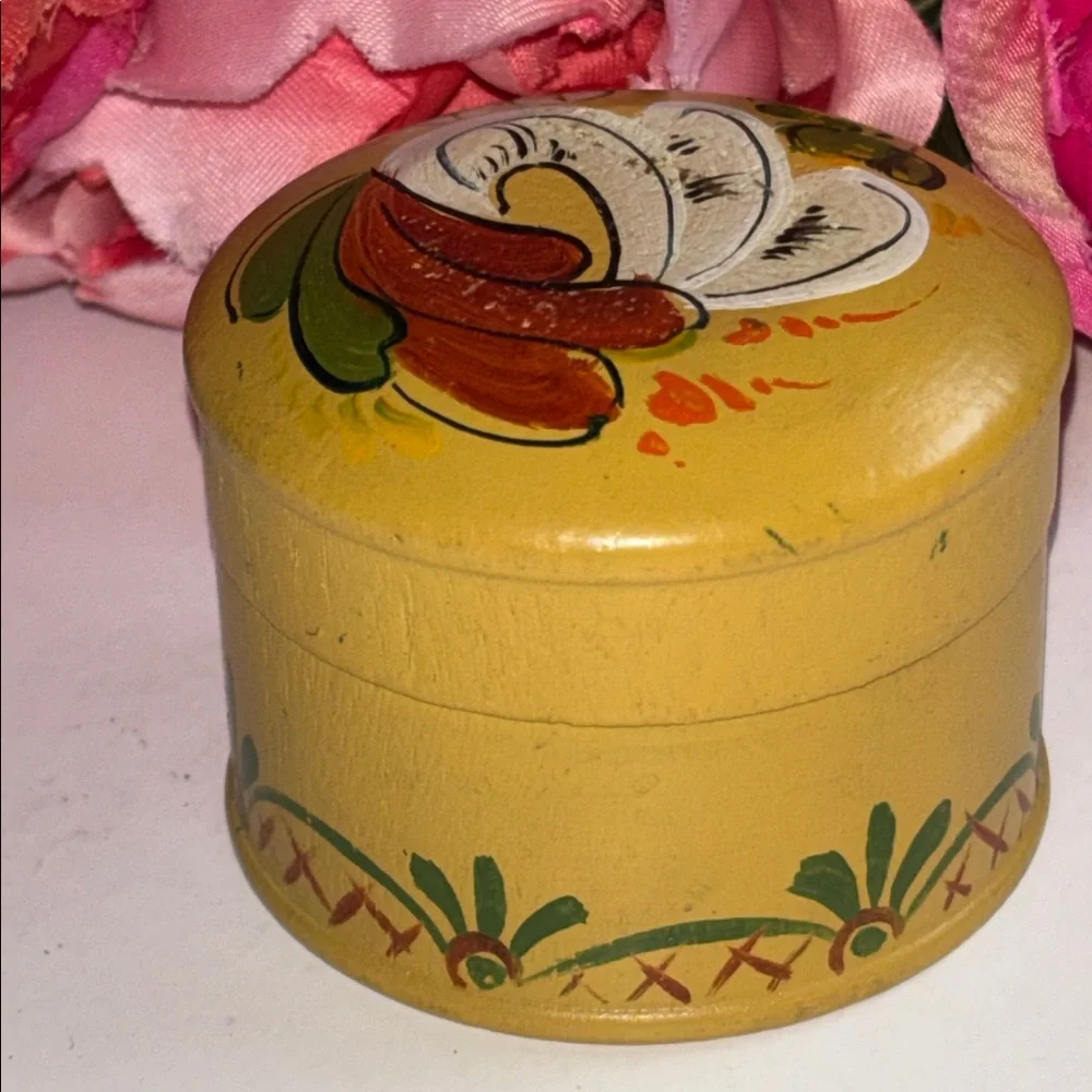 Rosemaling Ring Box Frozen Decor Norwegian Ring Box Vintage Hand Painted Box